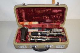 A clarinet in wooden case