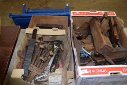 Various vintage hand tools to include lathes, spanners, adjustable wrenches etc