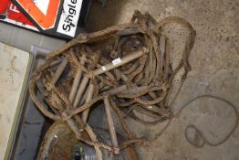 Vintage wood and rope ladder