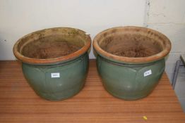 Pair of large plant pots