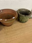 Terracotta plant pot together with a composite plant pot