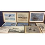 A collection of 10 Aviation and Nautical photographs and prints (8 aviation, 2 nautical) including