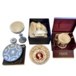 A collection of Wedgwood and Paragon China Royal Commemorative ceramic items . All boxed with