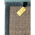 Rug: a modern sisal runner, edged in green fabric - Image 2 of 2