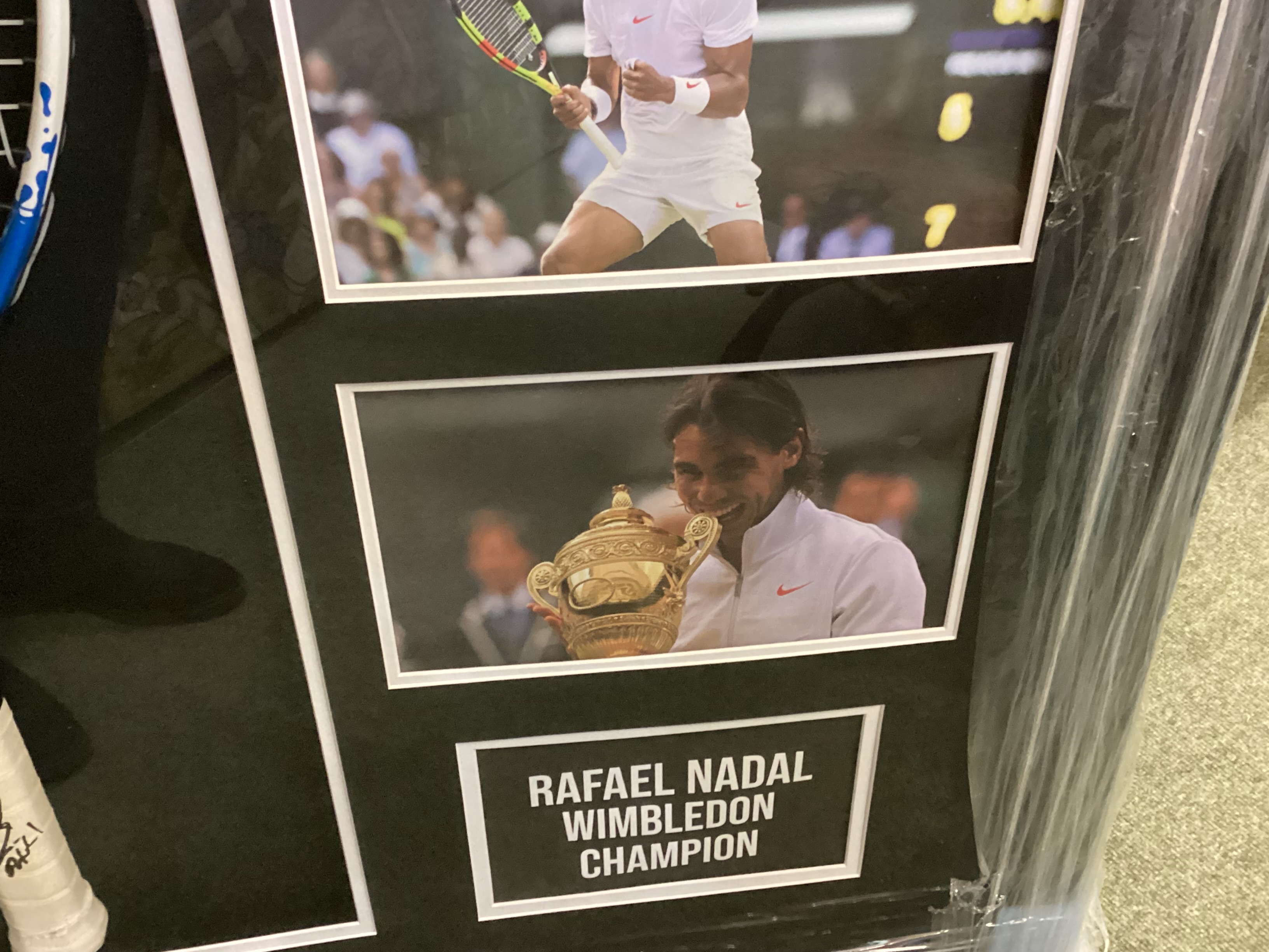 A framed and glazed COMMEMORATIVE TENNIS: Rafael Nadal Wimbledon Champion, with a signed Prince - Image 9 of 9