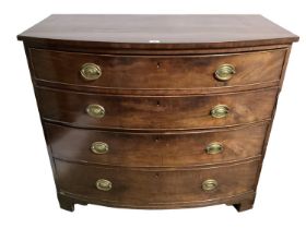 Victorian mahogany bow front chest of 4 graduated drawers, CONDITION REPORT: No sign of damage/