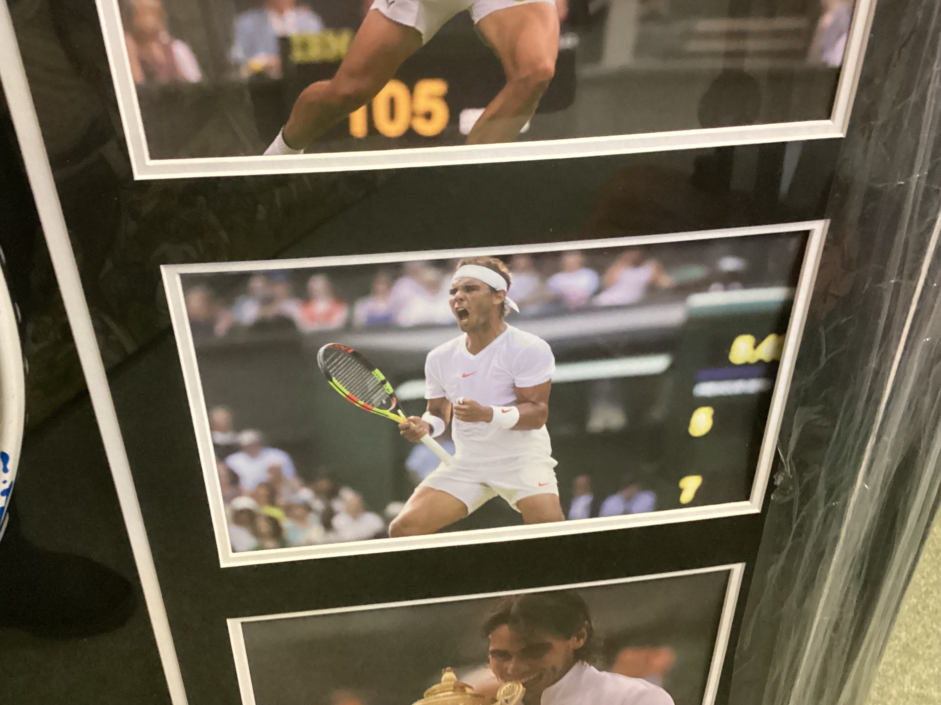A framed and glazed COMMEMORATIVE TENNIS: Rafael Nadal Wimbledon Champion, with a signed Prince - Image 8 of 9
