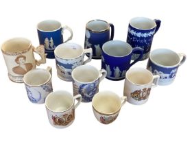 A collection of Wedgwood items together with a collection of Victorian and later commemorative