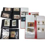 A quantity of C19/C20th postcards and silks, UK and Europe cards, Ceramic Art, Militaria silks