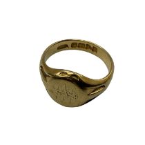 18ct gold gents signet ring, 4.5g, size T