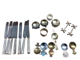 A set of 6 Sterling silver handled knives, and a collection of