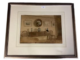 Berenger Benger (1868-1935) Interior Scene. Watercolour on paper in a glazed frame. Signed lower