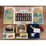 A collection of toy model cars and planes , vanguard etc. together with a Cleveland Historic