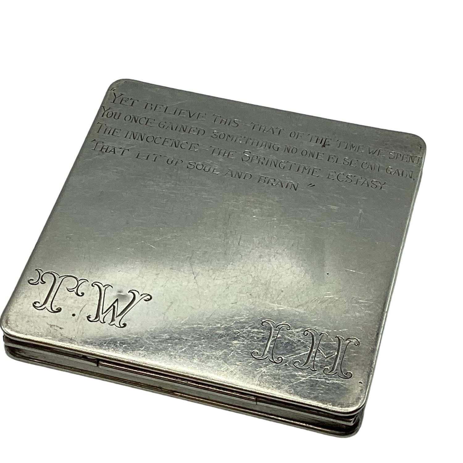 Two continental white metal compacts. One with transfer printed scene marked 800. Together with an - Image 9 of 9