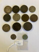 A collection of early C19th and later British coinage to include Georgian wheel pennies etc, see