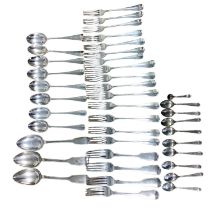 A collection of sterling silver flatware. approx 64ozt.