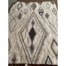 A modern Berber cream rug, with colour diamond geometric design patterns 180 x 246cm