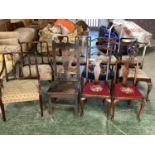 Quantity of various C19th and later dining chairs, CONDITION REPORT: Clearance lot, all as found,