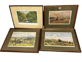 Four framed and glazed Lionel Edwards prints, signed in pencil on mount, some browning and foxing