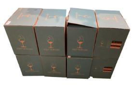 A quantity of argon tableware glasses etc incl 8 boxed wine glasses, and a dispenser, all as found