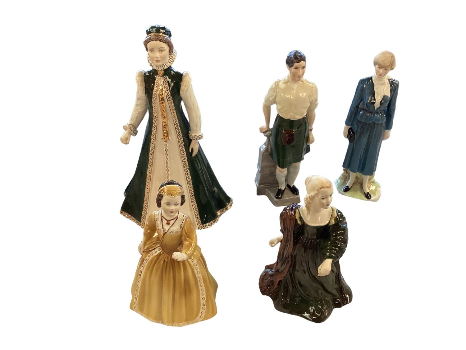 A collection of Coalport figurines. House of Tudor, Stuart and Plantagenet. Six boxed, all with - Image 7 of 8