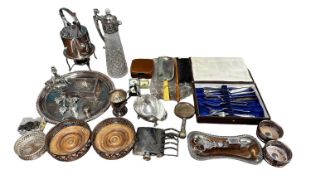 A collection of silver plated wares.