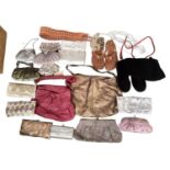 Quantity of bags, day and evening belts, knitted black boots and Ugg flip flops etc various sizes,