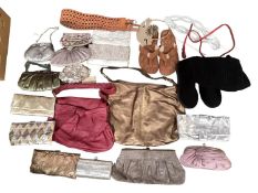 Quantity of bags, day and evening belts, knitted black boots and Ugg flip flops etc various sizes,