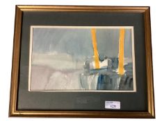 George Little (1927-2017) Attrib. Watercolour on paper in a glazed frame. Verso label 'Ships' by