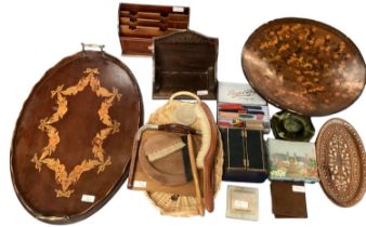 Quantity of Wooden assorted items to include trays etc, see photos, all as found, countryhouse