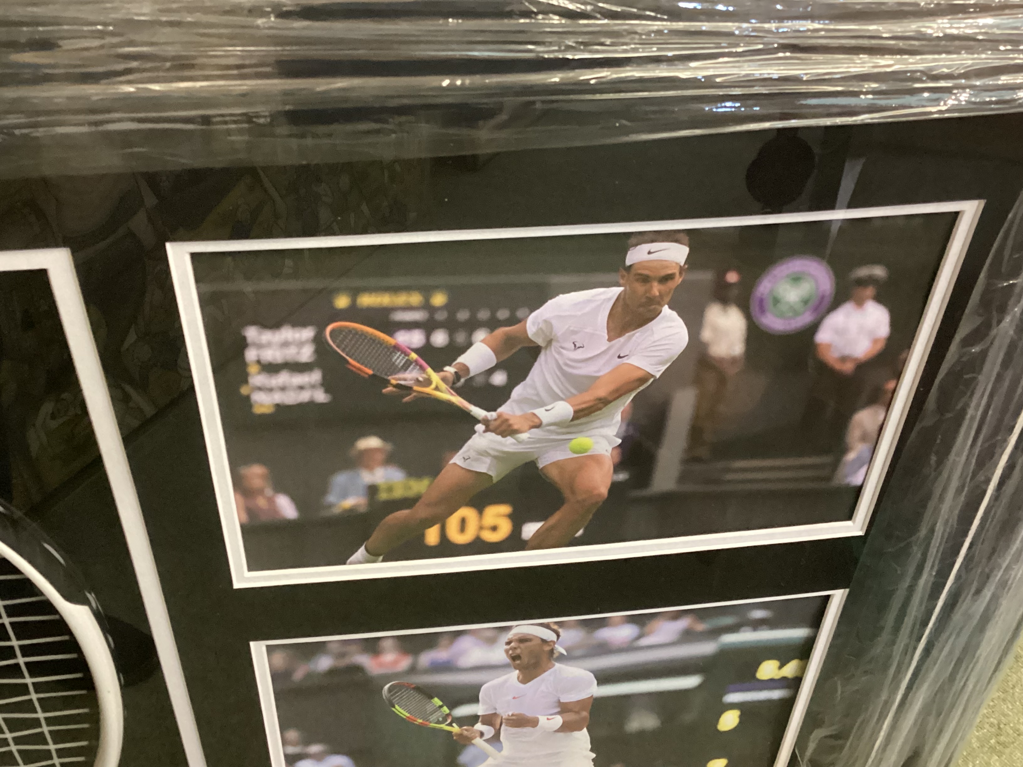 A framed and glazed COMMEMORATIVE TENNIS: Rafael Nadal Wimbledon Champion, with a signed Prince - Image 7 of 9