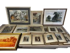 A quantity of decorative pictures and prints, to include watercolours of the Shambles, York, see all