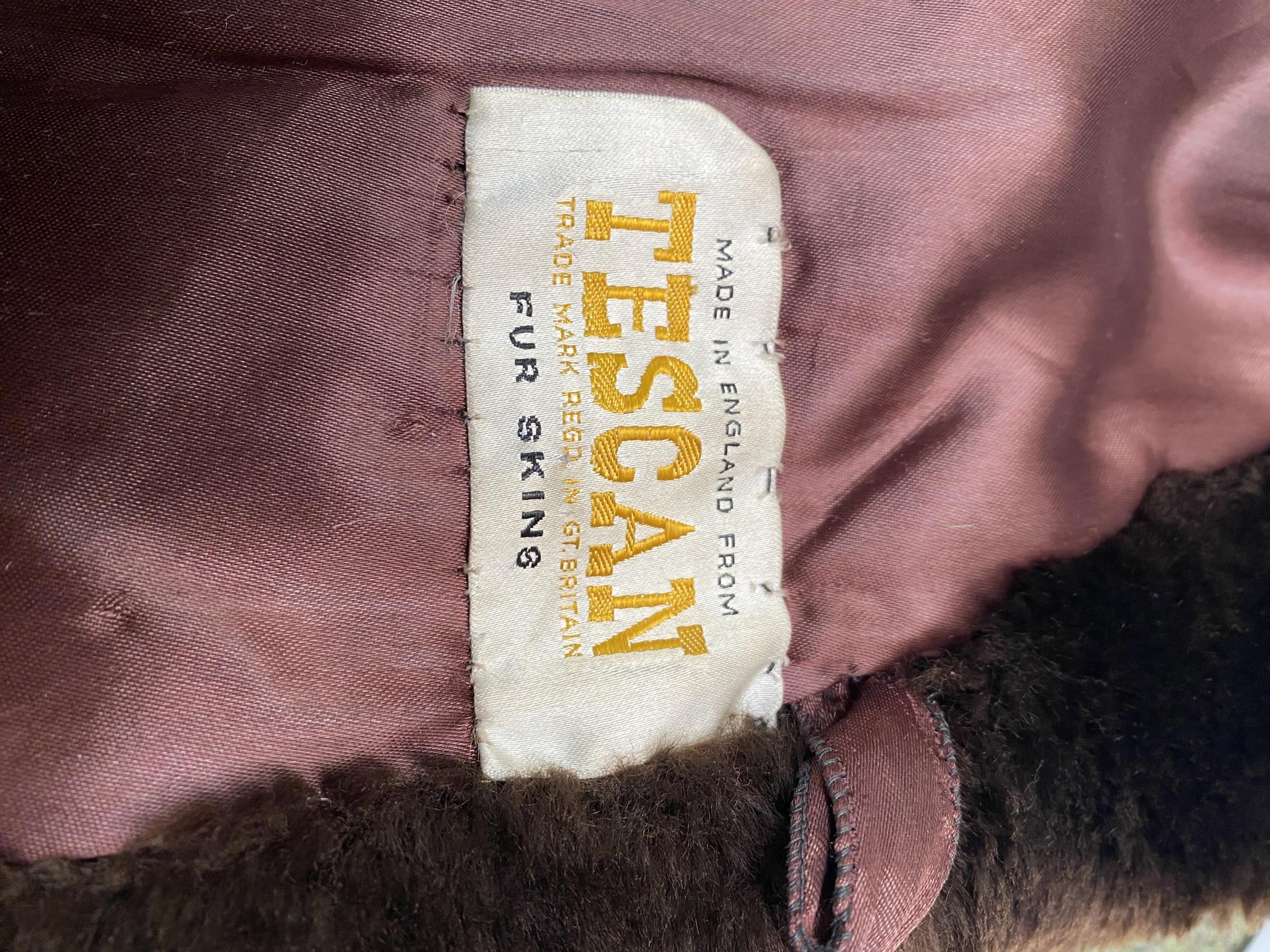 A vintage Tescan "fur skins" brown three quarter length coat, condition, been used but no sign of - Image 5 of 6