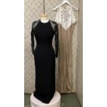 Two dresses, Hardy Amies, full length black evening dress. Condition good, a few marks Possibly size