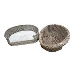 Two good quality cane dog beds. 105 cm w and 80 cm w