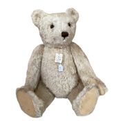 Rare, Steiff White, Original Teddy, 75cm, circa 1955-64, with button, Growler, hump on back;