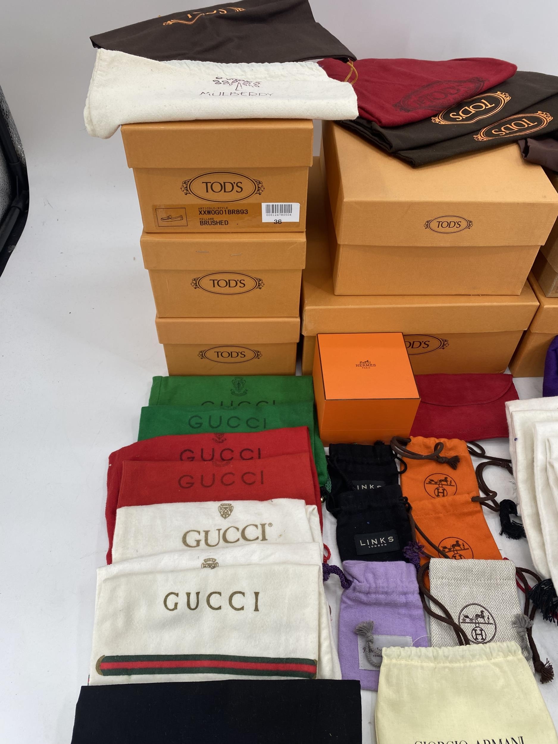 Quantity of Tod's shoe boxes, quantity of dust bags to include Gucci, Tod's, Chanel, Brora, etc; - Image 3 of 5