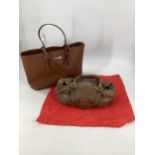 Tory Burch, brown leather handbag with emblem to front, condition good but used, some marks see