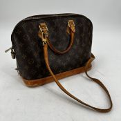 LOUIS VUITTON handbag, condition - used condition, all over wear and staining to leather and wear to