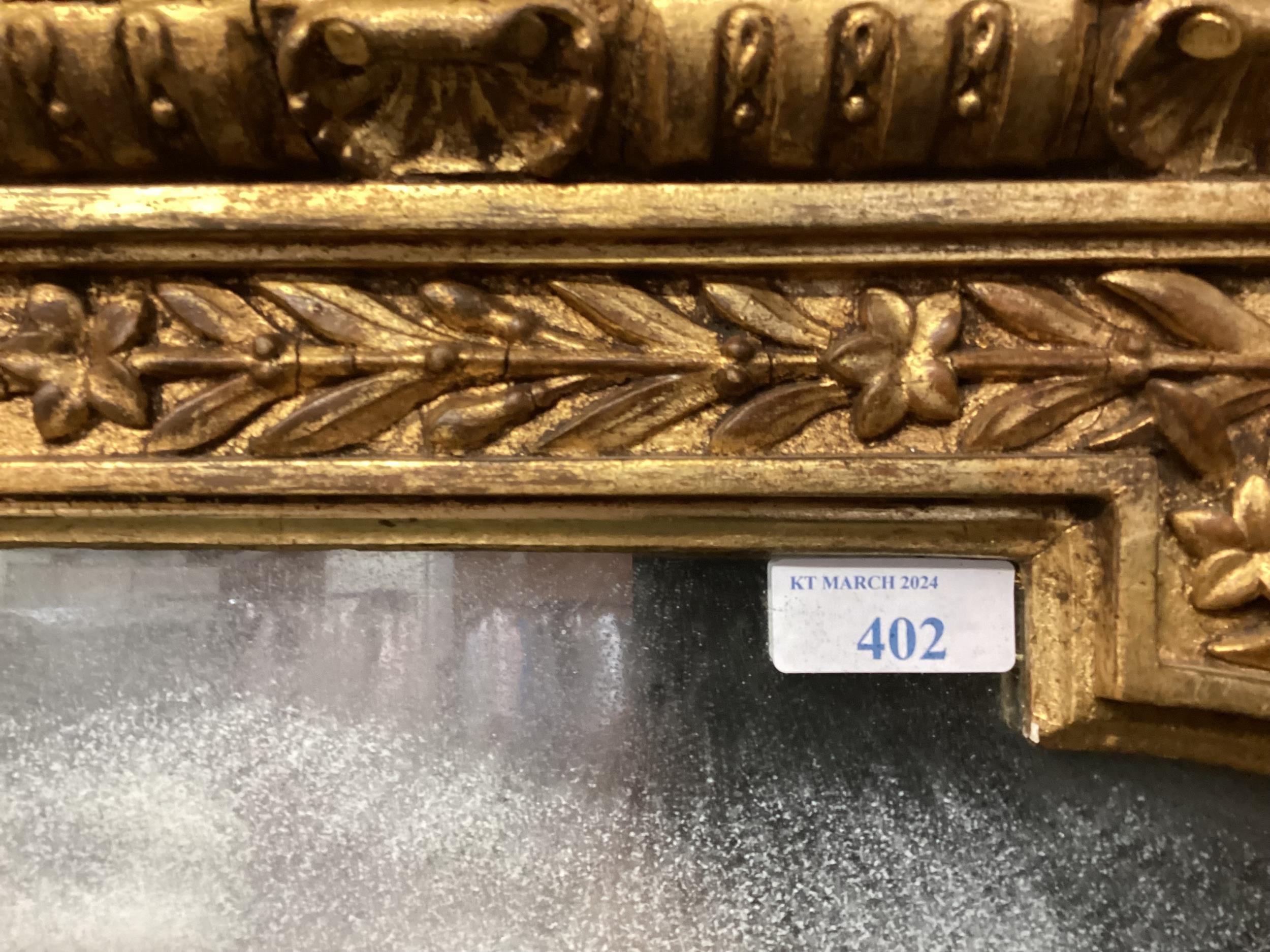 A large gilt framed mirror, the top surmounted with scrolling and shell finial 171cm H x 151 Wide, - Image 7 of 12