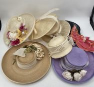 A quantity of summer straw hats (8), to include the Herald & Heart woven straw hat style, seen in "