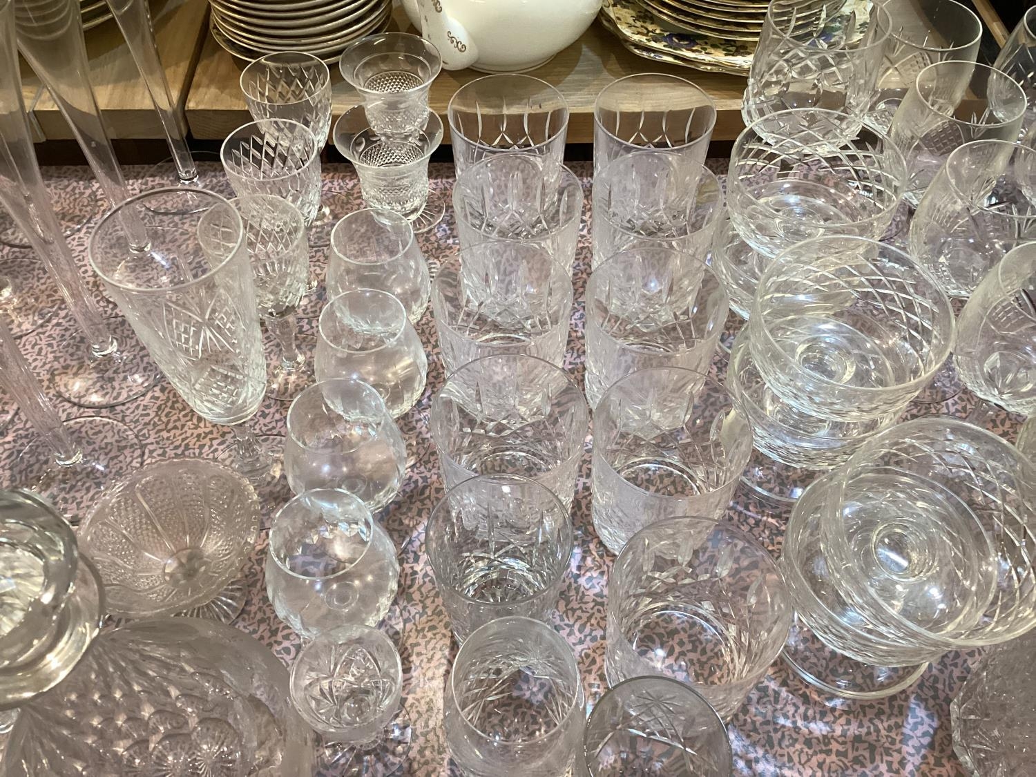 A quantity of glassware to include decanters, candlesticks , champagne glasses, tumblers etc - Image 3 of 5