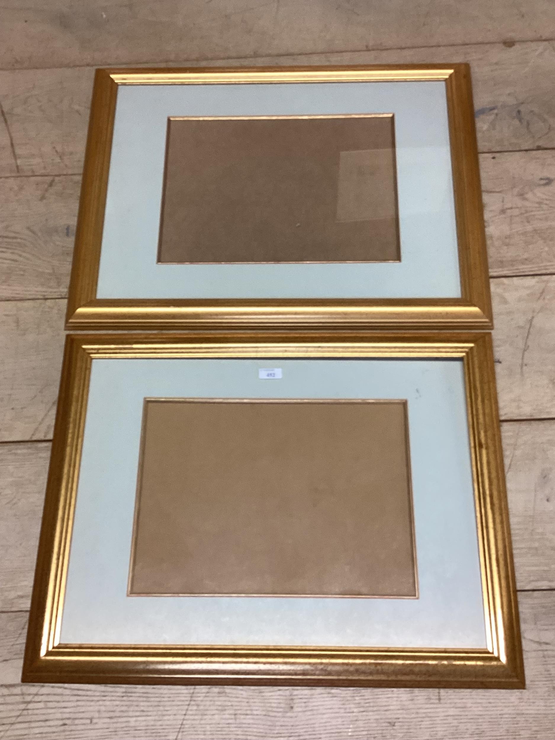 A pair of modern gilt glazed frames, empty, overall 52cm x 86cm W - Image 2 of 2