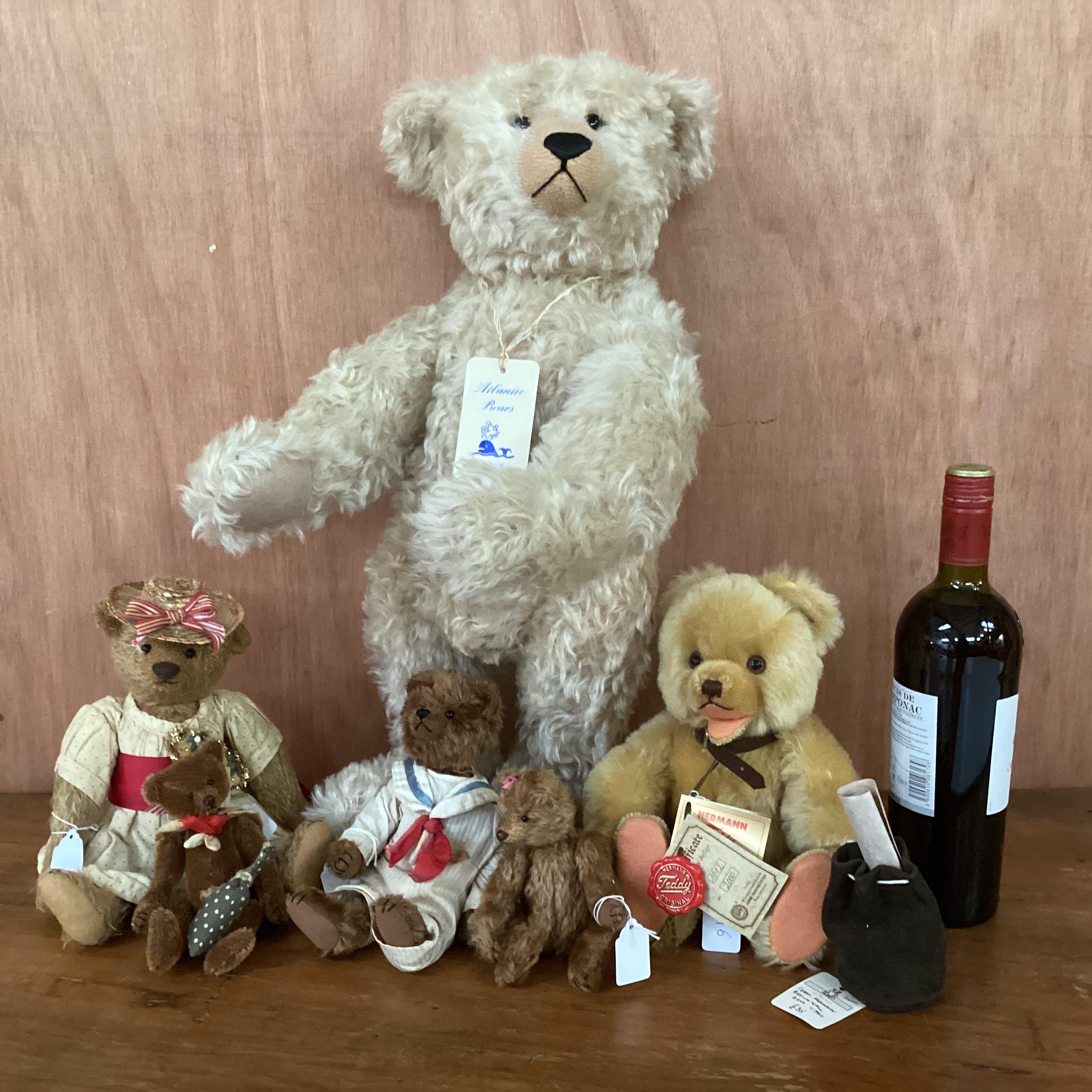 Six mixed collection of limited mohair bears, to include one Herman, in various condition, various - Image 3 of 22