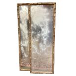 A pair of decorative faux bamboo style wall mirrors, country house hotel clearance, all functional