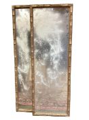 A pair of decorative faux bamboo style wall mirrors, country house hotel clearance, all functional