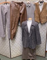 Quantity of designer clothes - Emporio Armani trouser suit, Max Mara tweed wool trousers and