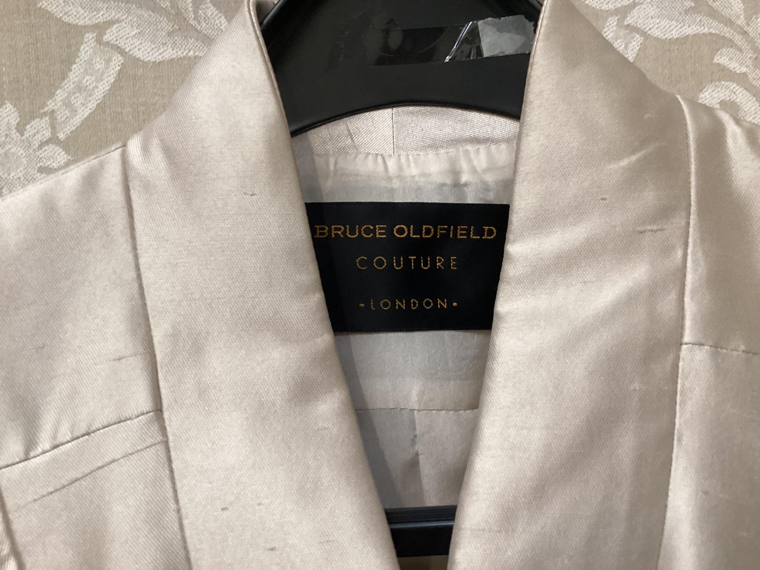 Bruce Oldfield, silk cream suit, couture, cream silk full length dress, condition a mark see - Image 15 of 23