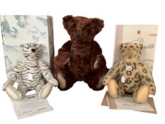 Two Steiff bears, boxed, certificates; Alpaca, limited, 40cm and Zebra, all good condition, plus