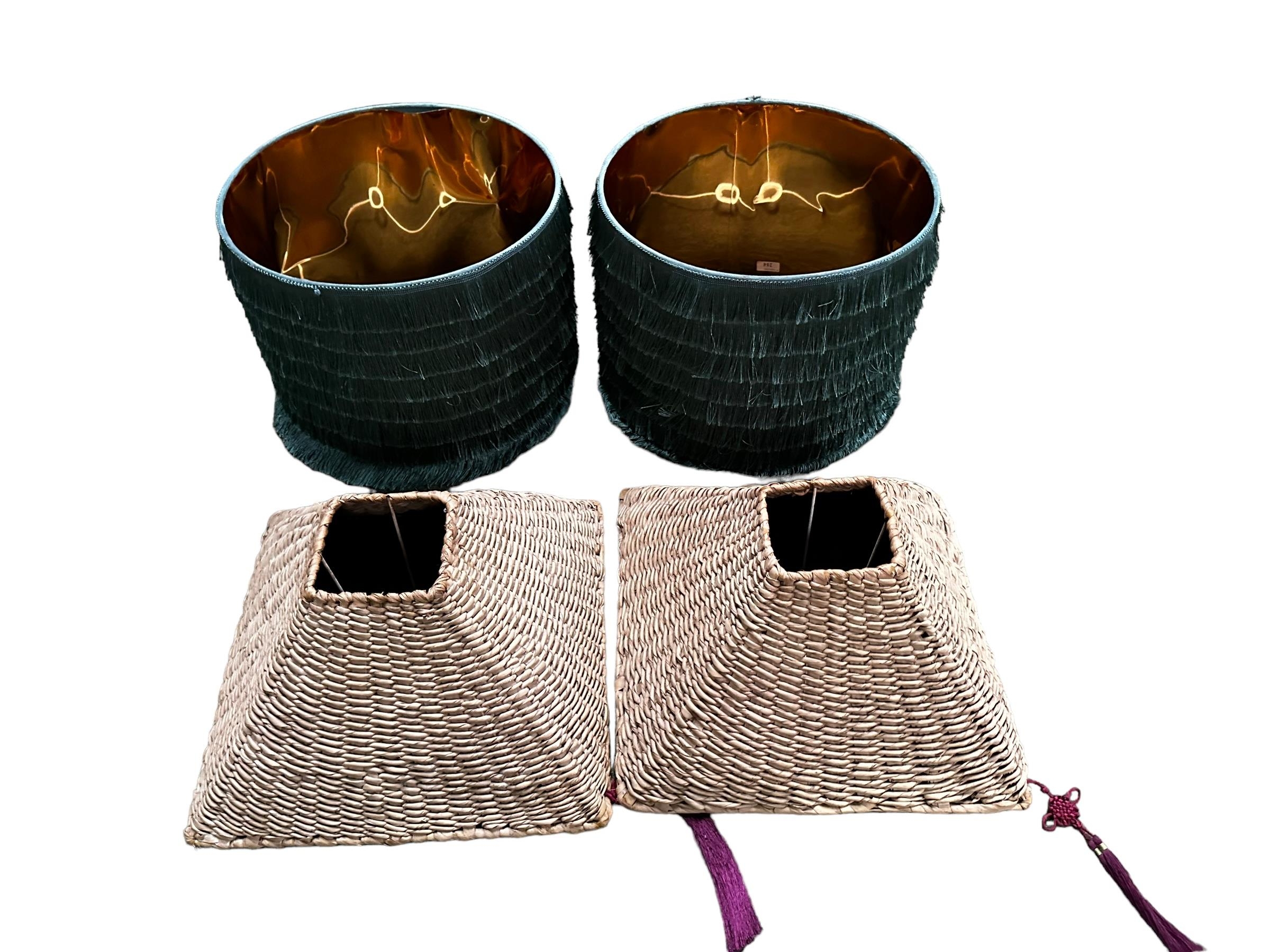 Two good pairs of lamp shades. See photos for more details - Image 2 of 4
